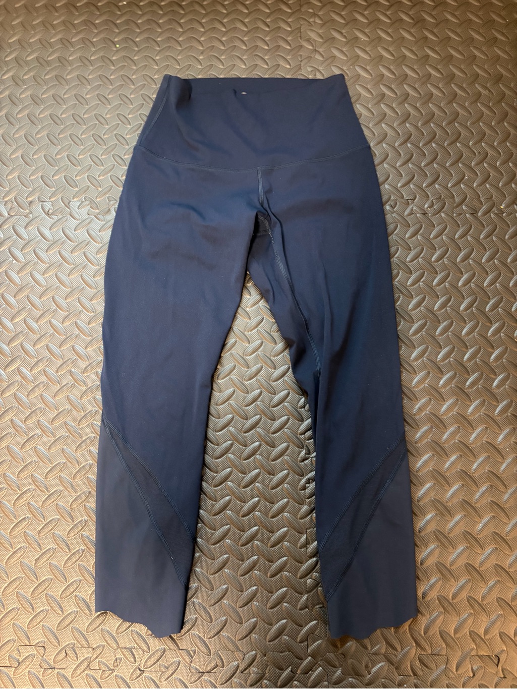 Lululemon Wunder Under Crop High-Rise Roll Down Scallop Full On Navy 23”